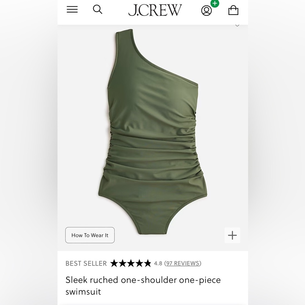 NWT J. Crew ruched one shoulder one piece (sz 20)